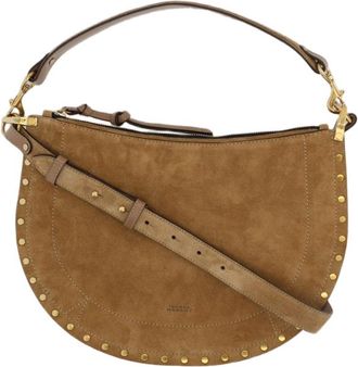 Isabel Marant Crescent-Shaped Brown Suede Bag With Gold Accents