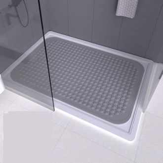 Gabrielle Tappetino da doccia rettangolare grande per bagno, tappetino antiscivolo per WC, tappetino da bagno in PVC per massaggio ai piedi