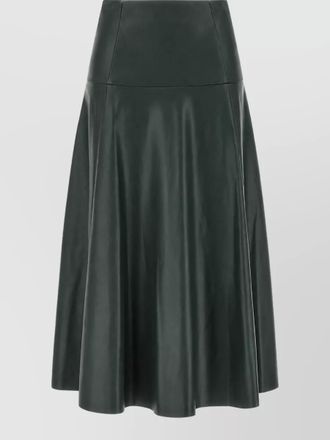 Nude leather a-line skirt