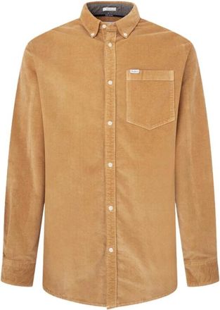 Pepe Jeans London Corduroy Overhemd - Regular Fit - Heren - Casual Overhemden - Beige - XL - Katoen - Overhemden
