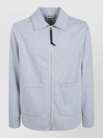 Aspesi ri kraft shirt jacket collared long sleeves