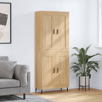 vidaXL Vidaxl - Aparador Alto Madera Contrachapada Color Roble 69,5x34x180 Cm