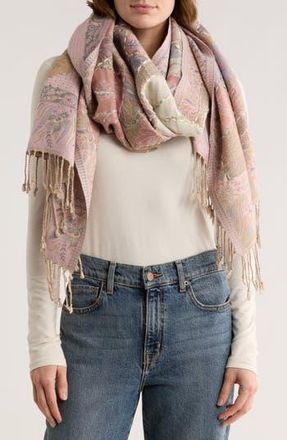BCBGeneration Floral Jacquard Embroidered Scarf in Lilac at Nordstrom Rack