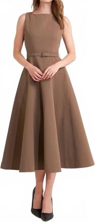 Flying Tomato Sleeveless Midi Dress In Brown