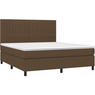 vidaXL Vidaxl - Cama Box Spring Con Colch&oacute;n Tela Marr&oacute;n Oscuro 160x200 Cm