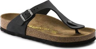 Birkenstock Womens Gizeh Sandal In Black Oiled
