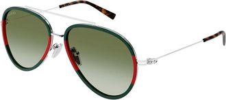 Gucci Green Gradient Pilot Mens Sunglasses GG1981S 007 56