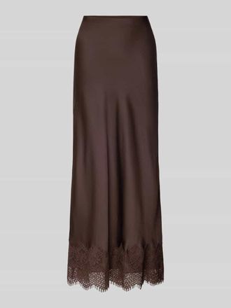 Vila Maxirock mit Spitzenbesatz Modell ELLETTE in Mittelbraun, Gr&ouml;&szlig;e 34