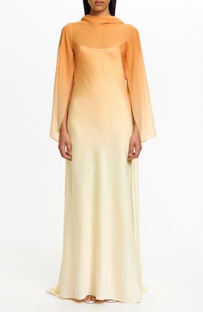 Significant Other Devlyn Ombr&eacute; Long Sleeve Gown in Solar Flare at Nordstrom, Size 12 Us