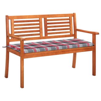 vidaXL Banco De Jard&iacute;n 2 Plazas Madera Maciza Eucalipto Y Coj&iacute;n 120 Cm Vidaxl