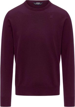 K-Way Sebastian Crew Neck Pullover - Heren - Ronde hals truien - Paars - M - Wol - Truien & Vesten