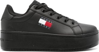 Tommy Jeans flatform leather sneakers - women - Leather - 37 - Black