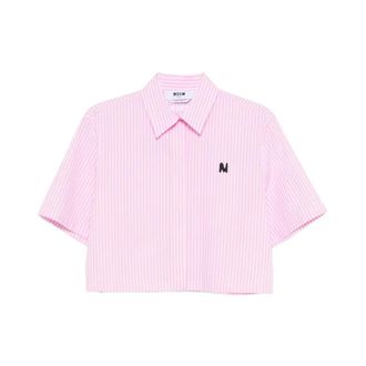 Msgm Shirts, female, Pink, Size: M Camicia