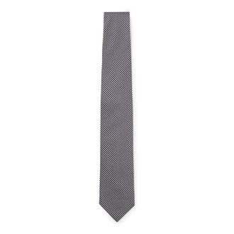 BOSS Patterned tie in Italian-made silk