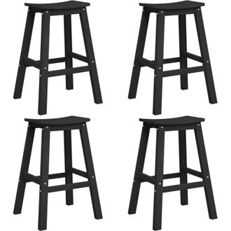 vidaXL Juego De Bar En El Jard&iacute;n 4 Pcs Negro Hdpe Vidaxl