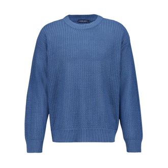 Frescobol Carioca Round-neck Knitwear, male, Blue, L, Jardim Linen Jumper