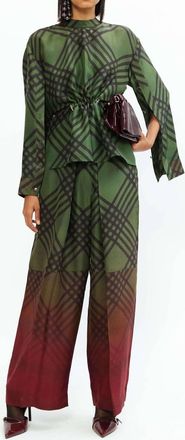 Love Birds Plaid Top In Hunter Green Tartan