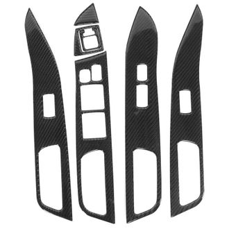 OEM 7 Piezas De Cubiertas De Fibra De Carbono Para Interruptores De Ventanas Para Mitsubishi Lancer 2008-2016 (con Volante A La Izquierda) - Decoraci&oacute;n In