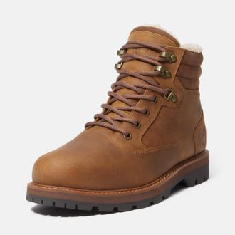 Timberland Schn&uuml;rboots TIMBERLAND BRITTON ROADMID WARM LINED WATERPROOF BOOT, Herren, Gr. 45, medium braun full grain, Leder, Schuhe Schn&uuml;rboots, Winterstiefel, 