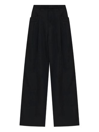 R13 pleated wool trousers - women - Wool - 24 - Black