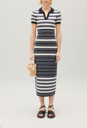 Claudie Pierlot Robe longue maille bicolore