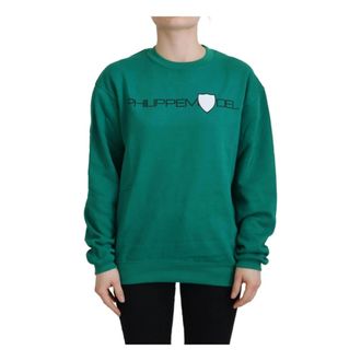 Philippe Model Groene Sweater met Lange Mouwen en Print - Dames - Sweatshirts - Groen - XS - Katoen - Hoodies & sweatvesten