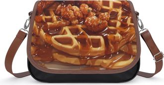 Generic Waffles Golden Chicken Crossbody Bags for Women Fashion Leather Shoulder Handbags With Adjustable Strap