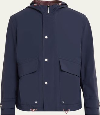 Brunello Cucinelli Mens Hooded Water-Resistant Jacket