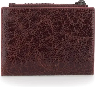 Balenciaga Womens Card Holder Le City Bordeaux Leather Accessory
