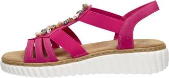 Rieker Sandalen Plat - Dames - Sleehakken - Roze - 37 EU - Schoenen