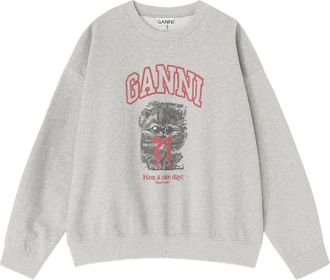 Ganni Sweater met print - Grijs