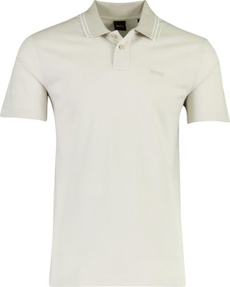 HUGO BOSS Creme poloshirt BOSS Orange Peoxford New kraagranden