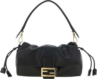 Fendi Black Baguette Soft Medium Shoulder Bag