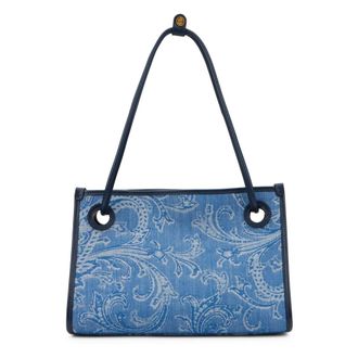 Etro Small Jacquard Denim Shopper Bag - female - Etro - Shopping Bags - Blue - ONE SIZE - Bags