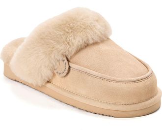 Dearfoams Fireside Melville Genuine Shearling Scuff Slipper in Sand at Nordstrom, Size 10