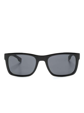 BOSS Occhiali da sole squadrati con logo goffrato - Nero