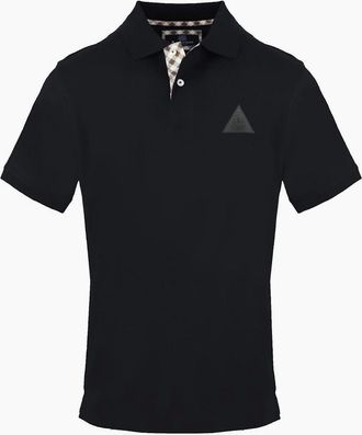 Aquascutum Mens Collared Neck Short Sleeve Polo Shirt - Black - Size: 2X large
