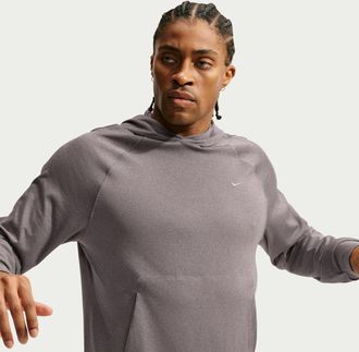 Nike Mens Primary NanoKnit Dri-FIT UV Protection Pullover Performance Hoodie in Grey | II1304-289