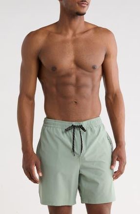 Quiksilver Wind Logo Volley Swim Trunks in Lily Pad at Nordstrom Rack, Size X-Large