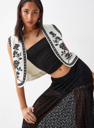 Twik Womens Rustic embroidery vest