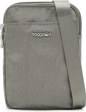 Baggallini Modern Take Two RFID Crossbody Cross Body Womens Handbags Sterling Shimmer, Polyester