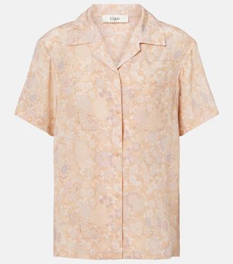 Chlo&eacute; Chlo&eacute; Floral silk bowling shirt