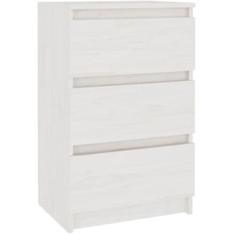 vidaXL Vidaxl - Bedside Cabinet White 40x29.5x64 cm Solid Pine Wood