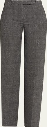 Alexander McQueen Prince of Wales Wool Straight-Leg Trousers