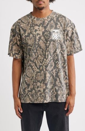 Obey Eyes Icon Graphic Tee in Snake Skin at Nordstrom, Size Xx-Large