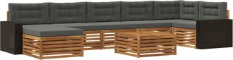 vidaXL Conjunto De Sof&aacute;s De Exterior 8 Uds. Natural Y Antracita Vidaxl