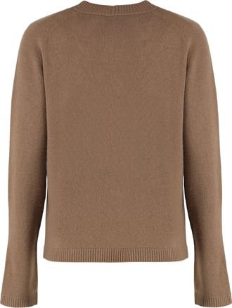 Max Mara Womens Crew Neck Wool Cashmere Sweater Camel