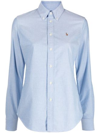 Polo Ralph Lauren logo-embroidered Oxford shirt - Blue