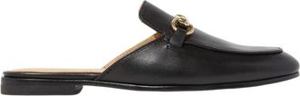 Scarosso Serena Black Horsebit Muiltje - Dames - Slip ons - Zwart - 39 EU - Leer - Schoenen