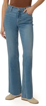 Kut from the Kloth Kelly Raw Hem High Waist Kick Flare Jeans in Legend at Nordstrom, Size 00